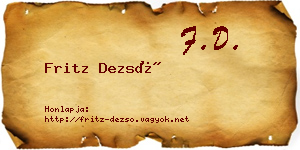Fritz Dezső névjegykártya